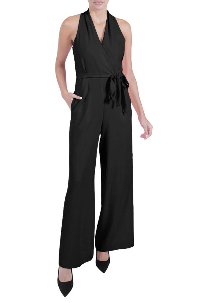 Julia Jordan Tie Waist Wide Leg Jumpsuit in Black Cover