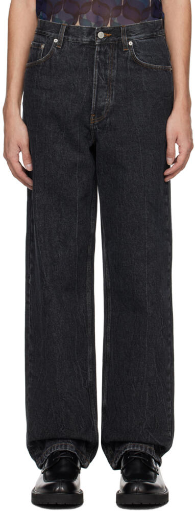 Dries Van Noten Black Five-Pocket Jeans Cover