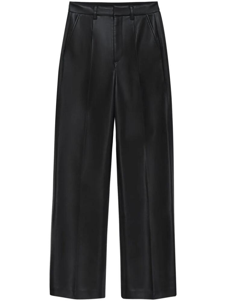 ANINE BING wide-leg recycled-leather trousers - Black Cover