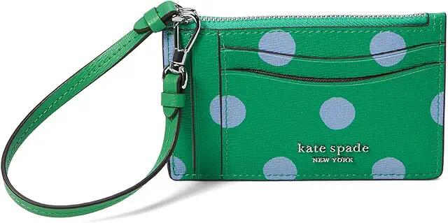 Kate Spade New York Morgan Sunshine Dot Printed Pvc Coin Card Case Wristlet (Candy Grass Multi) Wallet Handbags Cover