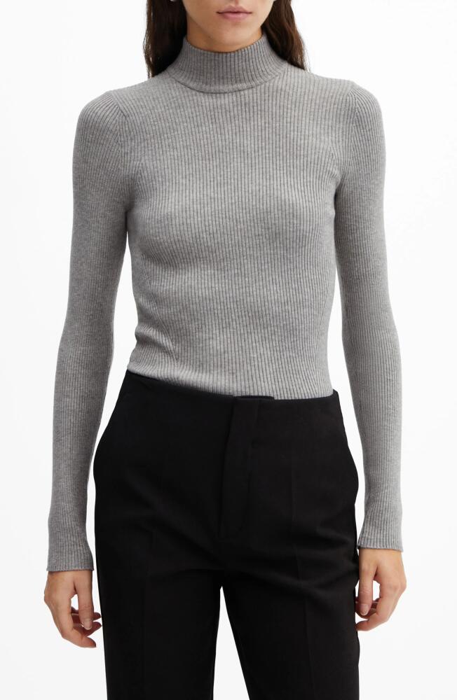 MANGO Rib Turtleneck Sweater in Grey Cover