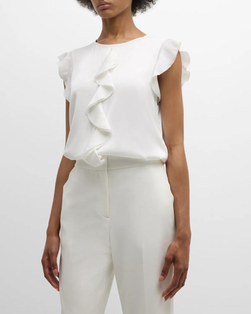 Elie Tahari The Anya Sleeveless Ruffle Blouse Cover