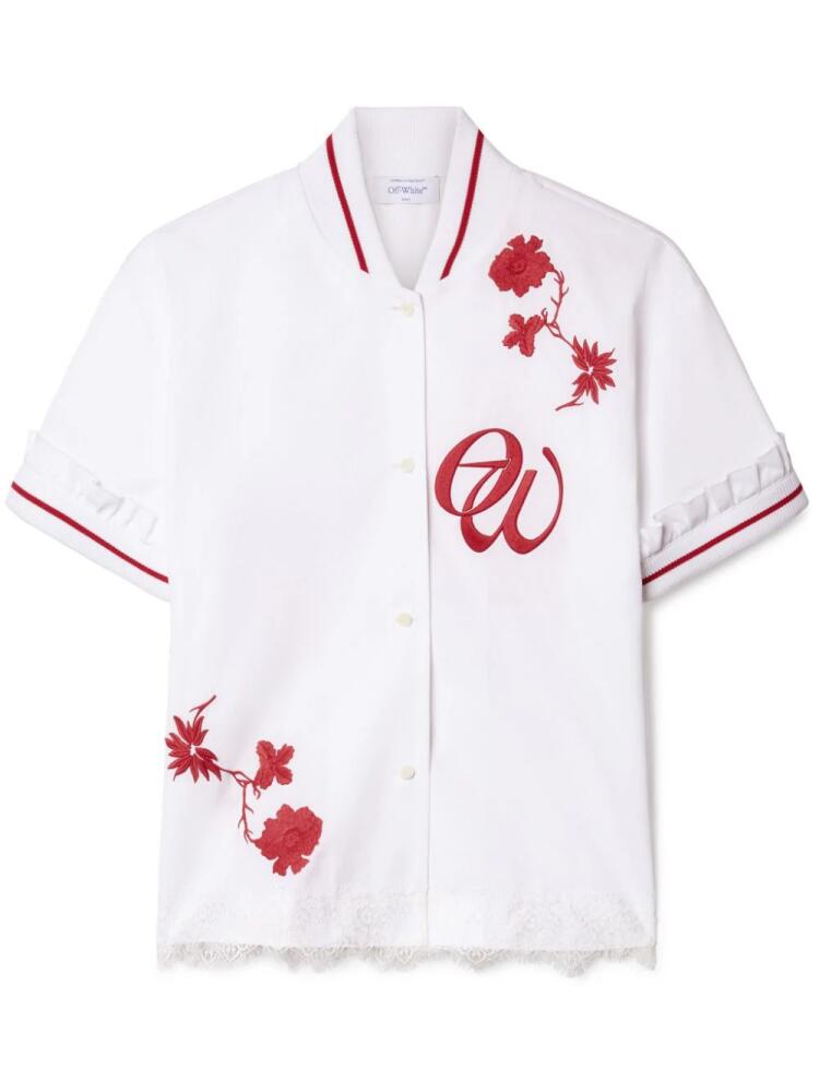 Off-White lace-detailing baseball shirt Cover