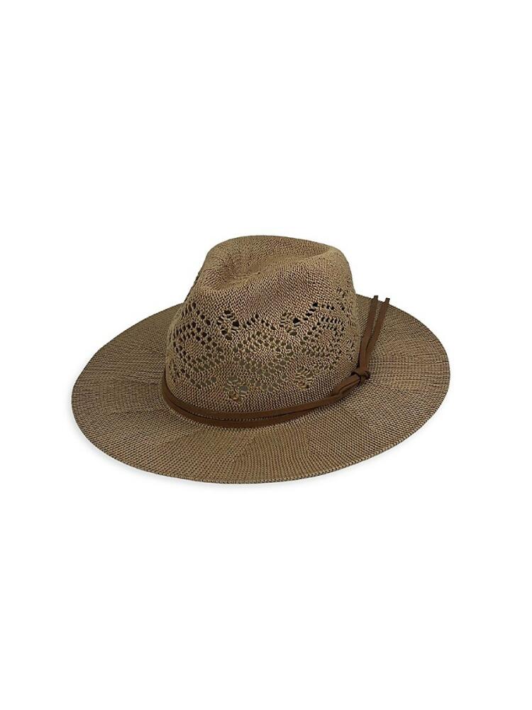 MARCUS ADLER Women's Packable Panama Hat - Dark Tan Cover