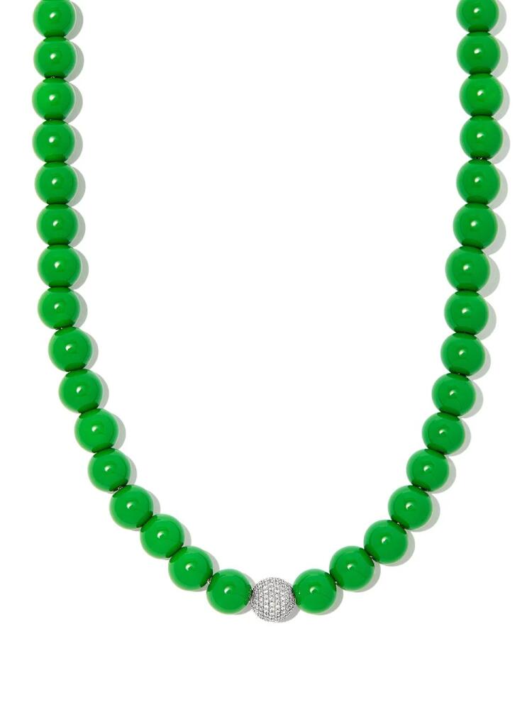 Lauren Rubinski sterling silver diamond beaded necklace - Green Cover