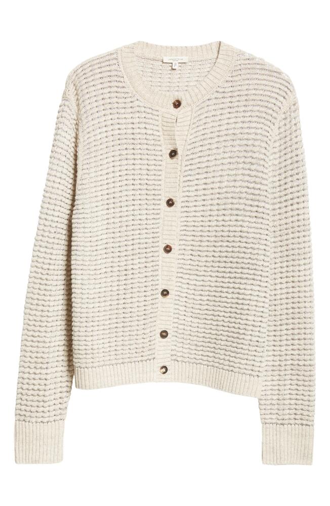 Lafayette 148 New York Textured Stitch Linen & Silk Cardigan in Smoked Taupe Multi Cover