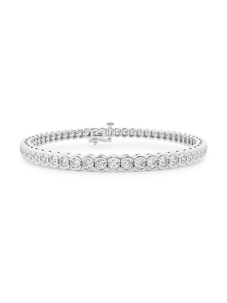 Saks Fifth Avenue Women's Build Your Own Collection 14K White Gold & Lab Grown Diamond Half Bezel Tennis Bracelet - 5 Tcw White Gold Cover