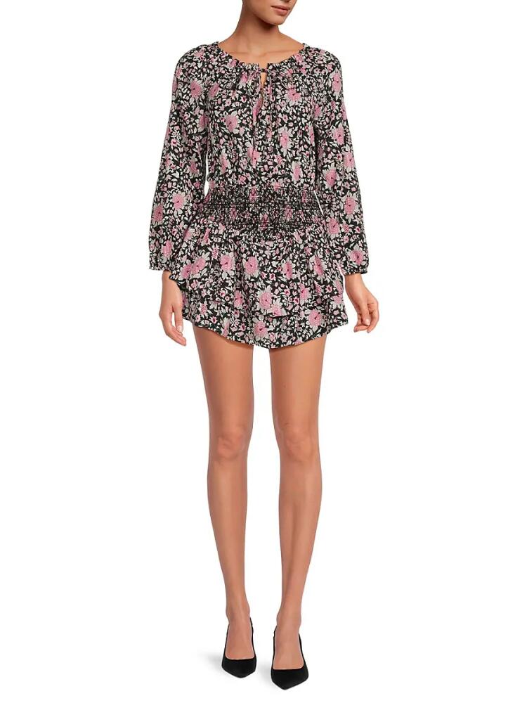 LoveShackFancy Women's Netra Floral Mini Dress - Raspberry Cover