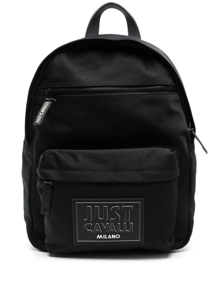 Just Cavalli logo-patch padded backpack - Black Cover