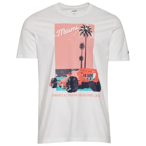 PUMA F1 Miami Car Vintage T-Shirt - Mens White/Pink Cover