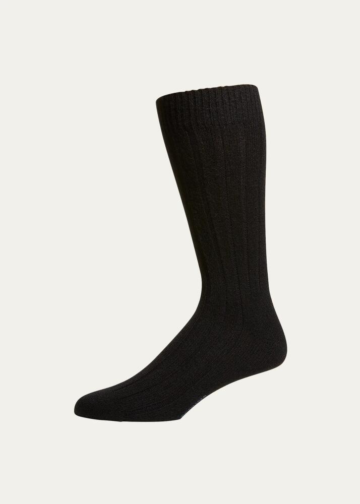 Marcoliani Men's Ribbed Cashmere Dress Socks Cover