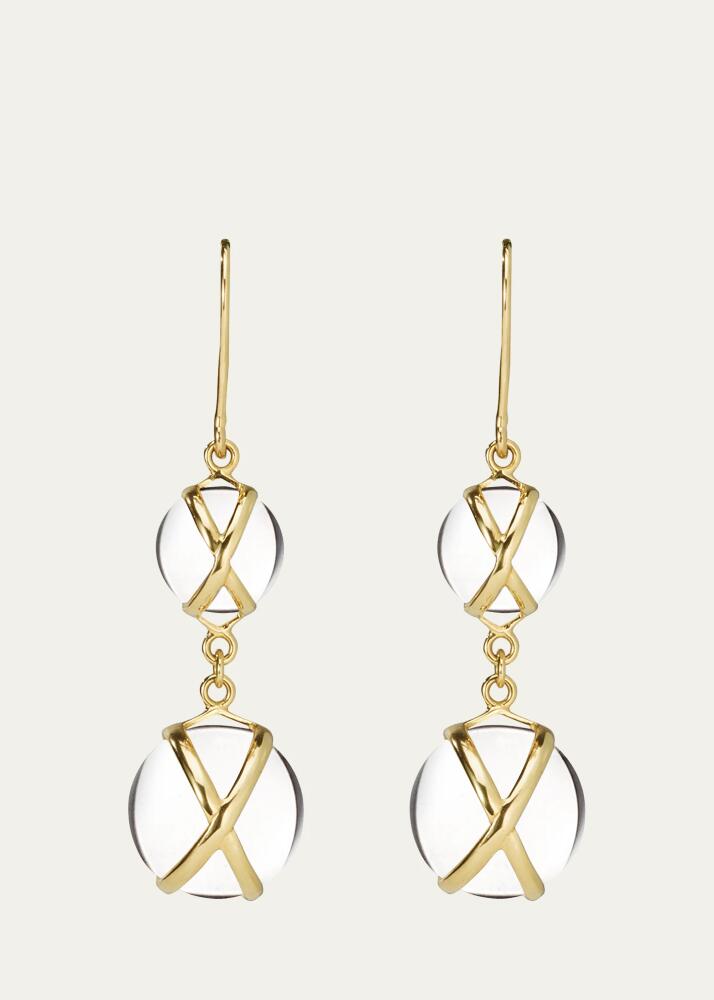 L. Klein 18k Gold Prisma Crystal Quartz Drop Earrings Cover