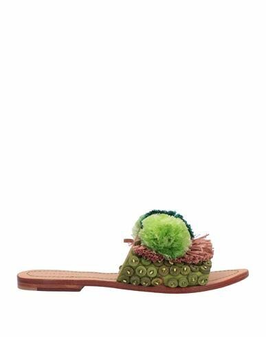 Malìparmi Woman Sandals Green Textile fibers Cover