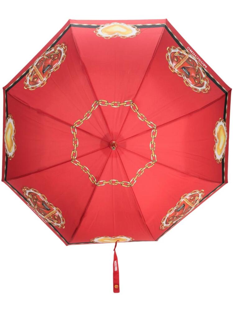 Moschino heart-print umbrella - Red Cover