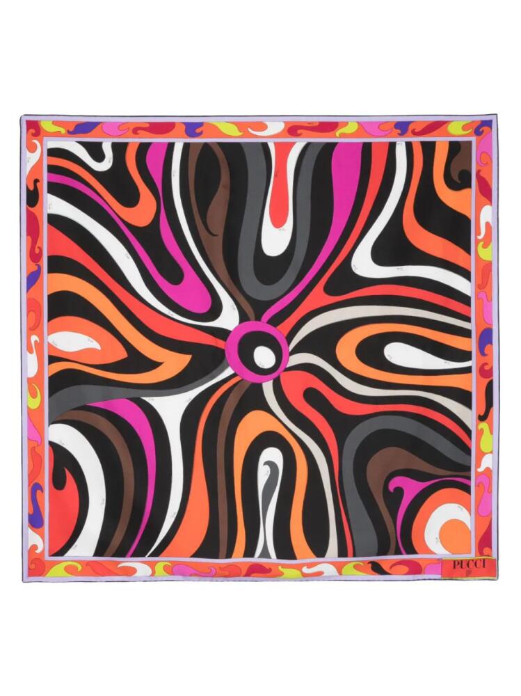 PUCCI large Marmo-print silk scarf - Black Cover