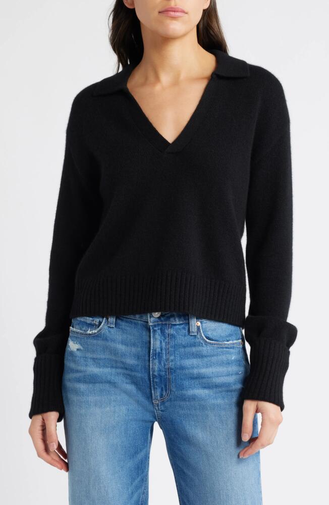 PAIGE Maxie Cashmere Polo Sweater in Black Cover