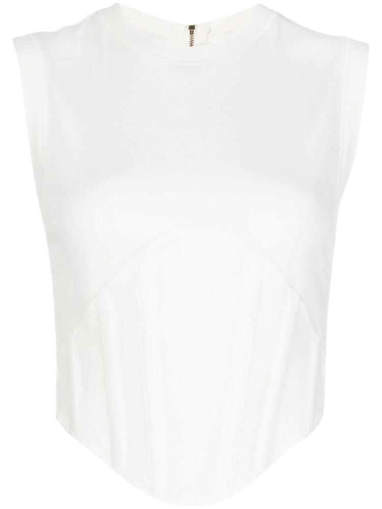 Dion Lee fine-ribbed corset tank top - White Cover