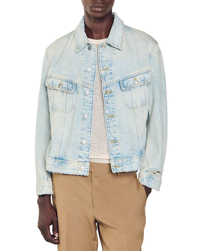 Sandro Frayed Denim Jacket Cover