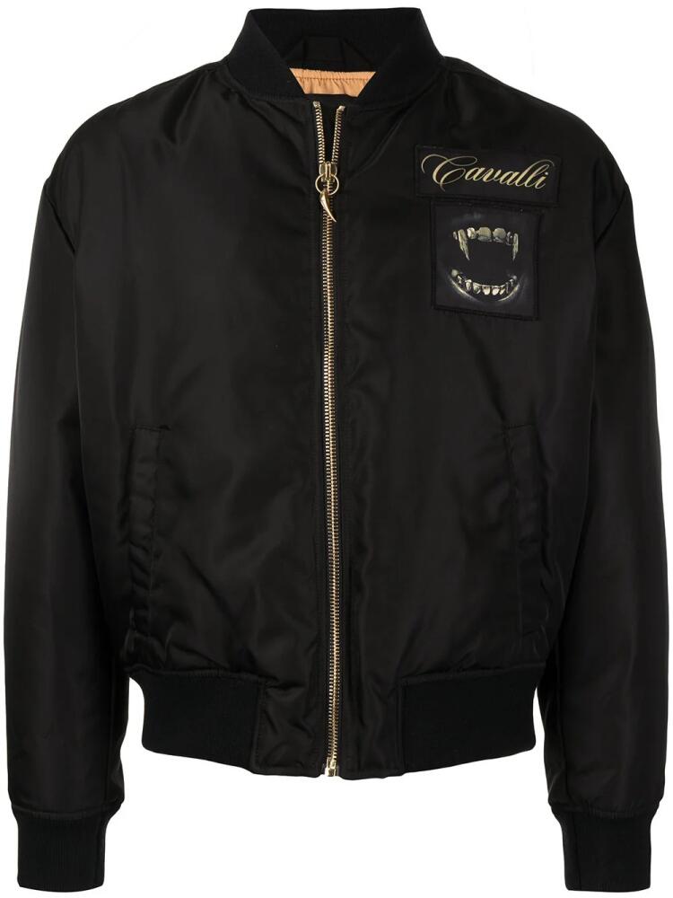 Roberto Cavalli patch-detail bomber jacket - Black Cover