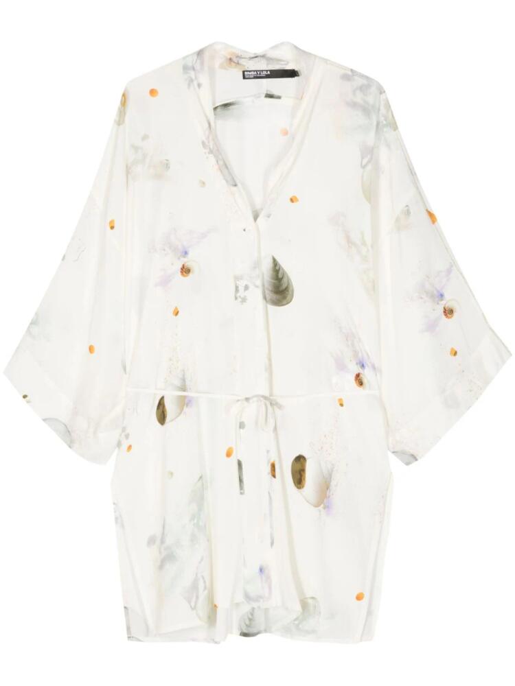 Bimba y Lola shell-print crepe shirt - White Cover