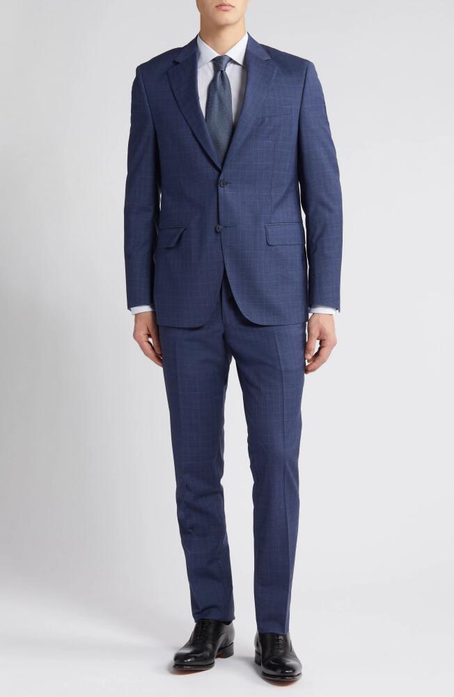 Peter Millar Tailored Fit Plaid Wool Suit in Blue Cover