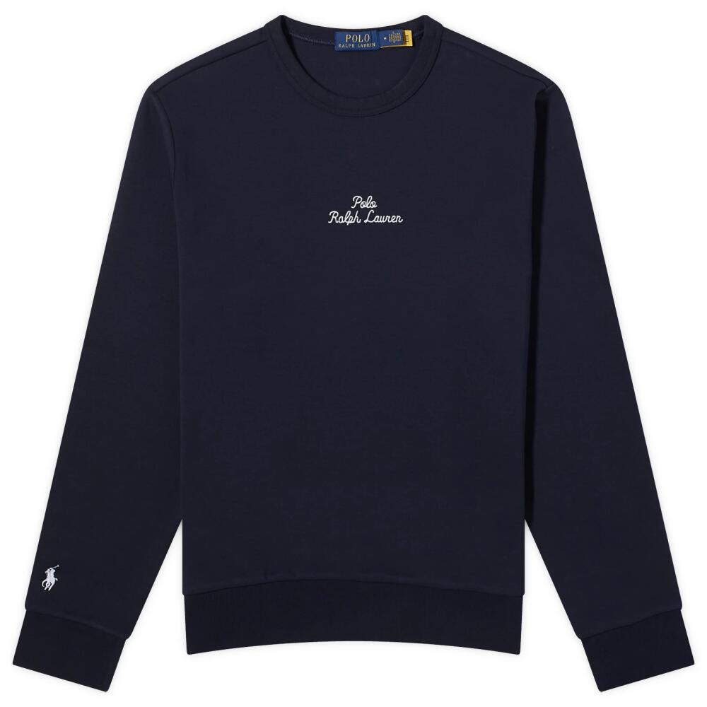 Polo Ralph Lauren Men's Chain Stitch Logo Crew Sweatshirt in Aviator Navy Cover