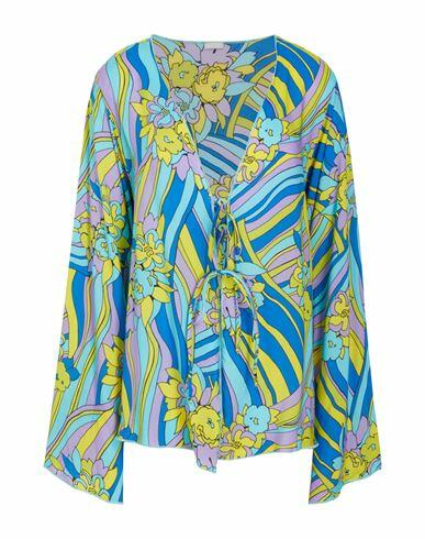 8 By Yoox Printed Top_beach Cover-up Woman Cover-up Sky blue Viscose Cover