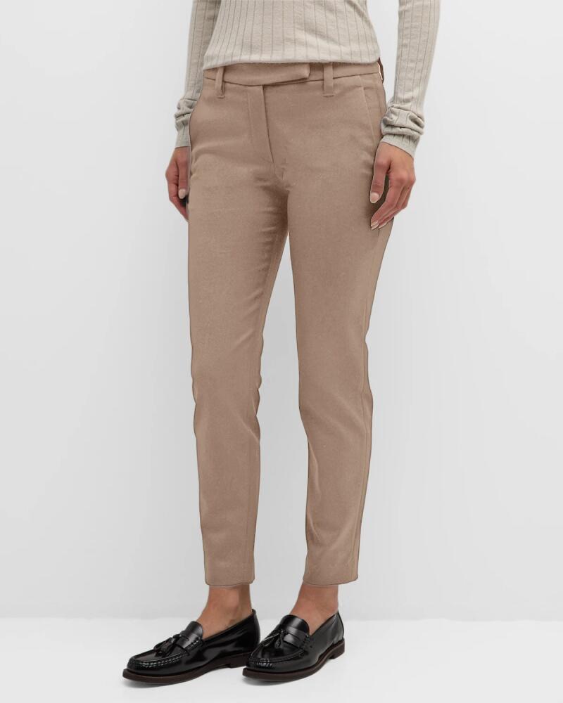 Brunello Cucinelli Cotton Slim-Fit Cropped Pants Cover