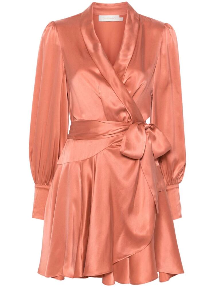 ZIMMERMANN silk wrap mini dress - Orange Cover