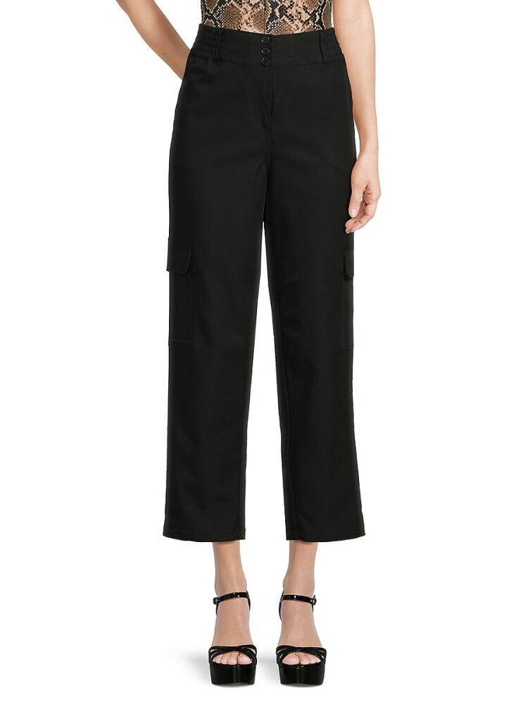 NANETTE nanette lepore Women's Solid Cargo Pants - Very Black Cover