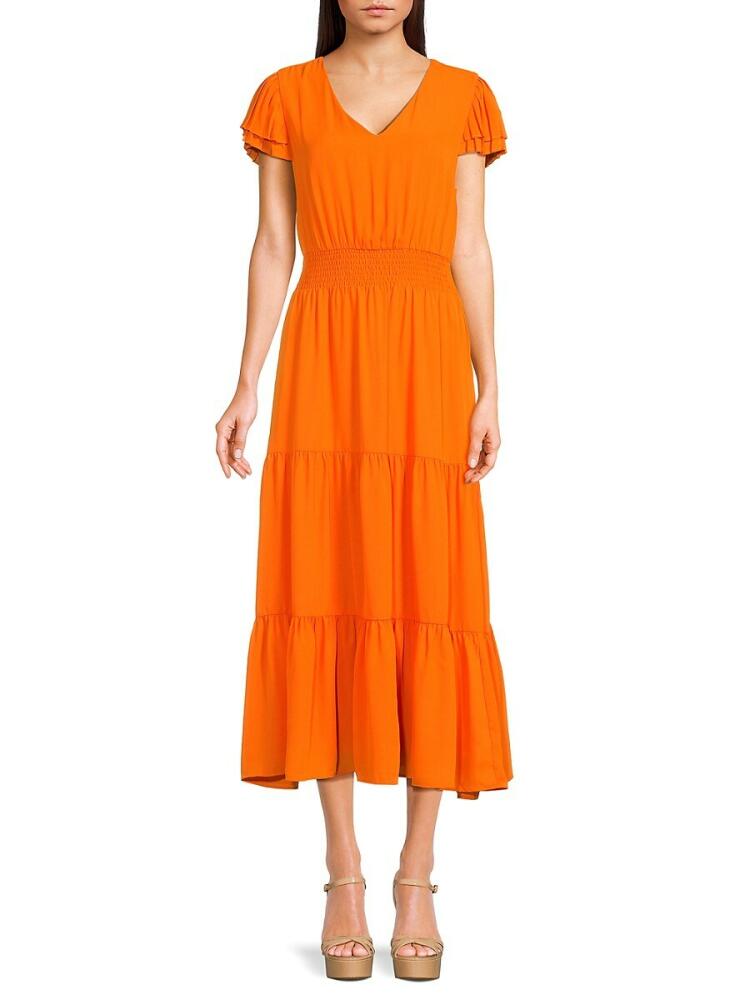 NANETTE nanette lepore Women's Tiered Midi Dress - Crush Cover