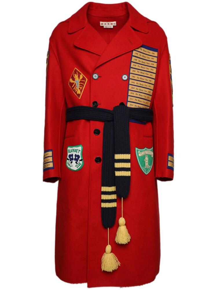 Marni double-breasted wool coat - Red Cover