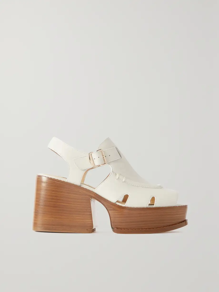 Gabriela Hearst - Laric Leather Platform Sandals - Cream Cover