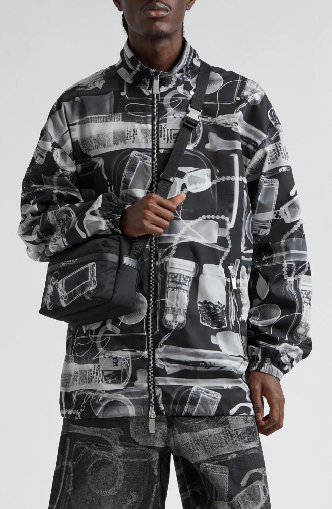 Off-White X-Ray Print ECONYL Nylon Hooded Windbreaker Jacket in Black White No Color Cover