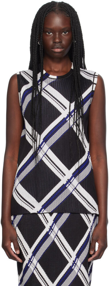 Burberry Black Silk Check Tank Top Cover