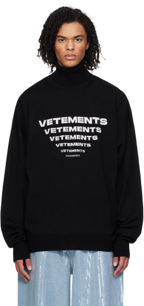 VETEMENTS Black Jacquard Sweater Cover