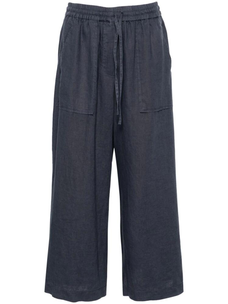 Bimba y Lola drawstring-waist linen wide-leg trousers - Blue Cover