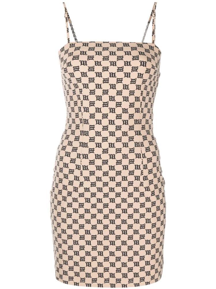 MISBHV monogram-print minidress - Neutrals Cover