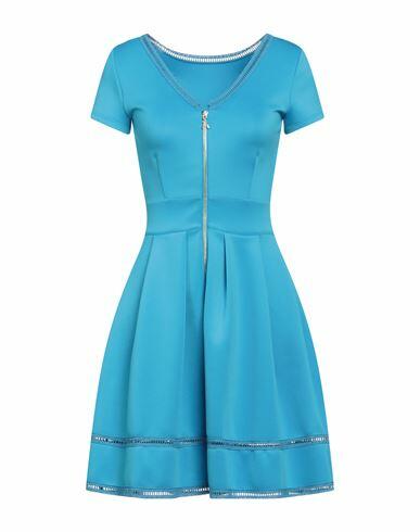 Patrizia Pepe Woman Mini dress Azure Cotton, Elastane Cover