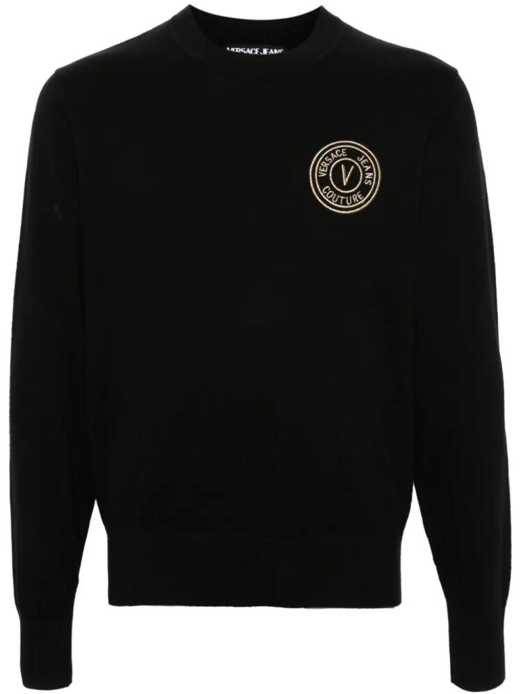 Versace Jeans Couture logo-embroidered crew-neck jumper - Black Cover