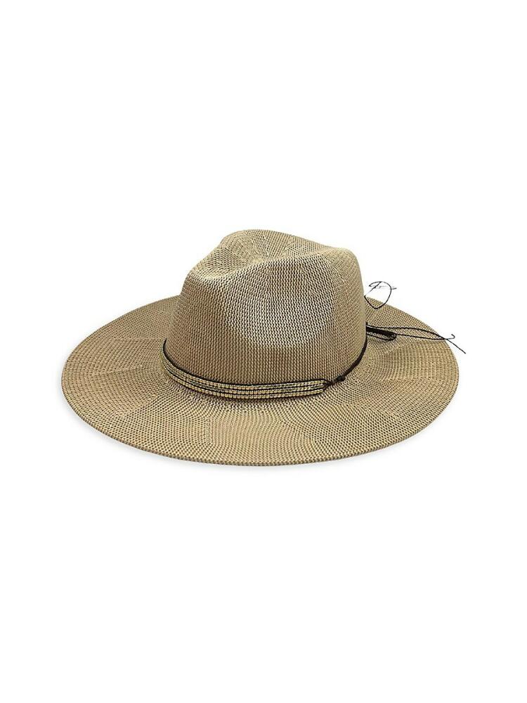 MARCUS ADLER Women's Beaded Straw Panama Hat - Tobacco Cover