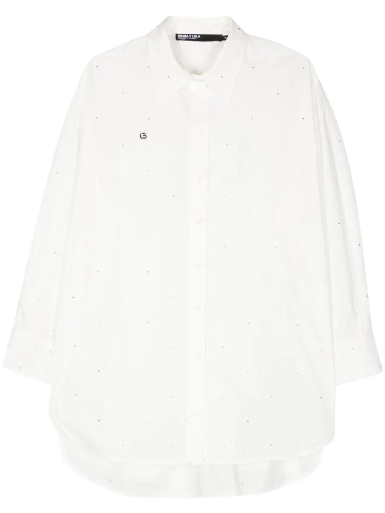 Bimba y Lola crystal-embellished cotton shirt - White Cover