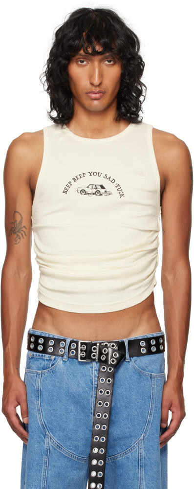 Achilles Ion Gabriel Off-White Tye Wrinkle Tank Top Cover