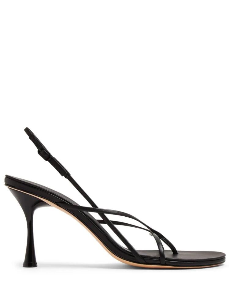 Studio Amelia Wishbone 90mm leather sandals - Black Cover