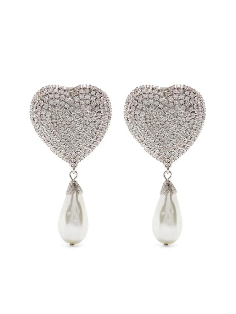 Alessandra Rich heart-motif clip-on earrings - Silver Cover