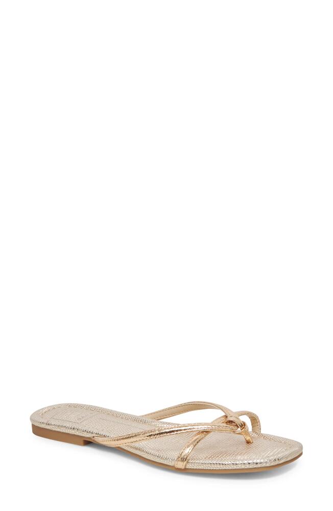 Dolce Vita Lucca Flip Flop in Gold Multi Distressed Leather Cover