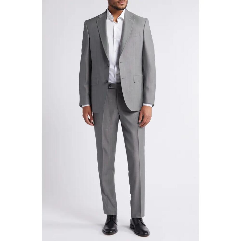 Ted Baker London Jay Trim Fit Wool Mélange Suit in Medium Grey Cover