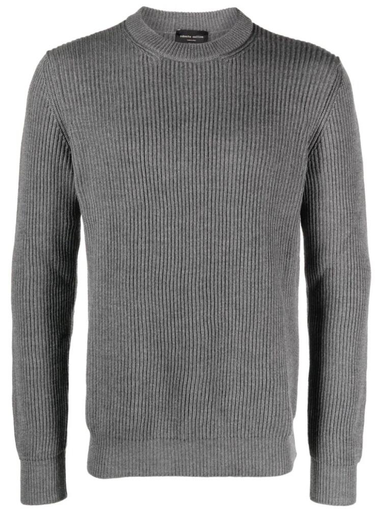 Roberto Collina ribbed-knit crew-neck jumper - Grey Cover