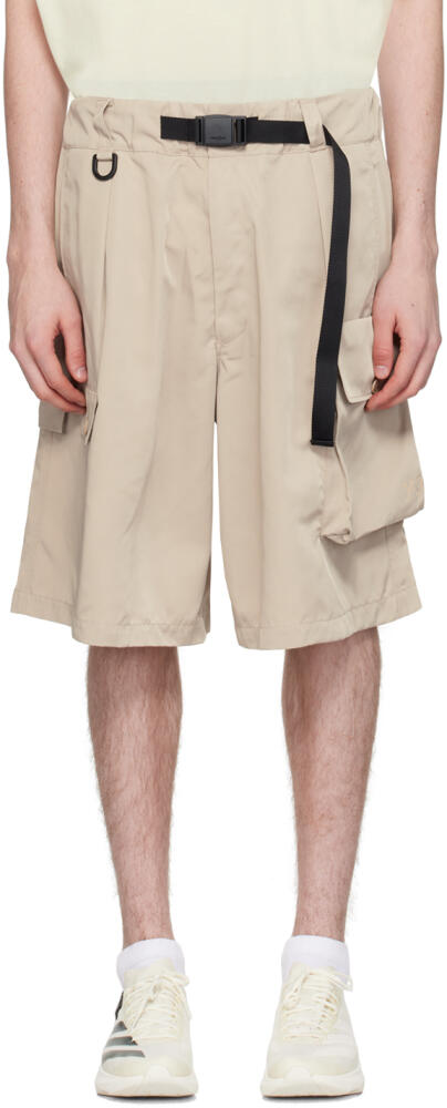 Y-3 Beige Belted Shorts Cover