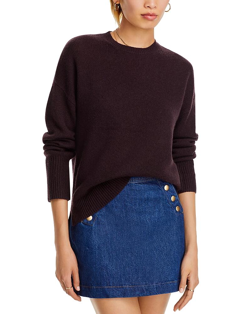 Aqua Cashmere Drop Shoulder High Low Crewneck Sweater - Exclusive Cover